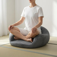 Pressure Relief Memory Foam Zafu Soft Textile Cross-Legged Floor Seat for Meditators, Home