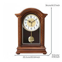 Wooden Pendulum Clock Hourly Chime Pendulum Desk Clock European Home Decor for Living Room, Office