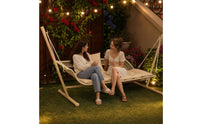 Hanging Swing Chair with Stand Cushioned Outdoor Hanging Chair with Cushion Reclining Furniture for Patio, Garden, Balcony
