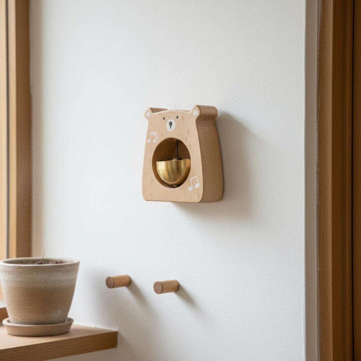 Easy Installation Bear Entry Chime Compact Size Cute Bear Door Hanger Bell Soothing Tones Shopkeepers Bell Long-Lasting for Shop Entrance