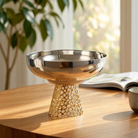 Fruit Bowl with Pedestal Mirror-Polished Pedestal Bowl Decorative for Kitchen