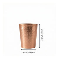 Copper Cup with Hammered Exterior Reusable Water Cup Minimalist for Desk