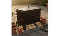 Worm Compost Bin Outdoor Use Garden Composting Ventilated Lid for Home Growers