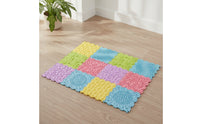 12 Pieces Interlocking Sensory Puzzle Mat Silicone Puzzle Floor Mat Soft Sensory Floor Tiles Bright for Children, Toddlers, Playroom, Classroom, Nursery