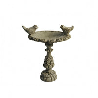 Miniature Birdbath Feeder Carved Surface Resin Birdbath Ornament Decorative