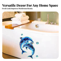 Dolphin Bubble Wall Sticker Self Luminous Dolphin Sticker Removable Luminous Sea Animal Decal for Kids, Washroom, Toilet, Bedroom