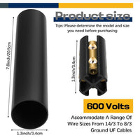 Underground Wire Splice Kit for Direct Burial, Compatible with 14/3 to 8/3 Wire Range
