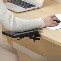 Foldable Armrest with Clamp No-Drill Beneath-Desk Bracket Space-Saving Arm Surface for Computer Users, Writers