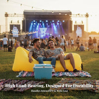 Lightweight Wind-Inflated Recliner Quick Inflation Wind-Inflated Lounger No Pump Needed Air Sofa Waterproof for eventand-enjoyers, Beach Lovers, Camping, Music events, outdoor meals, backrestyard
