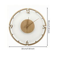 Walnut Pattern Wall Clock Large Size Wood Grain Wall Clock Easy to Hang Timepiece