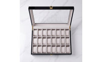 Watch Box with Clear Lid Rectangular Watch Case with Glass Lid Sheltering Organizer for Dresser