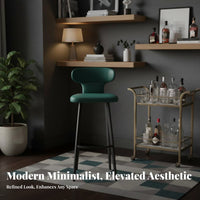 Upholstered Stool with Backrest Comfortable Bar Chair Easy Assembly for Lounge