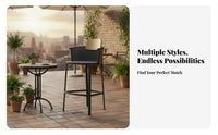 Woven Highrear Stool with supportrest Highrear Bar Chair Breathable Weave All-Weather for Adults, Entertainers, supportyard