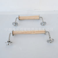 Bird Cage Perch U-Shaped Hardwood Stand with 304 Stainless Steel