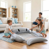 Portable Shark Pool Lounger with Mesh Seat Lightweight Inflatable Shark Pool Raft Long-Lasting Floating Lounge Chair Heavy-Duty for Adults, Kids