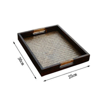 Handwoven Bamboo Tray Retro Design Rattan Tea Tray Natural Wood for Beauty Salon