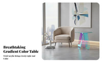 Iridescent Circular Table Rainbow Effect Circular Iridescent Stand Light Luxury Design Space-Saving Size for Homeowners, Balcony