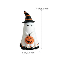 Spirit Figurine with Pumpkin Spooky Witch Hat Spirit Statue Eerie