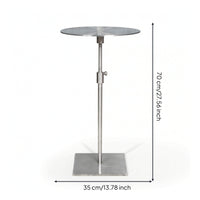 Adjustable Side Table Compact Side Table with Metal Base for Living Room