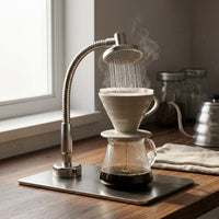 304 Stainless Steel Wall-Mounted Coffee Filter Curved Flexible Tube Showerhead Coffee Distributor Splash-Reducing Perforated Showerhead Filter Plate for Water Distribution