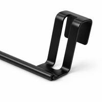 Bedroom and Closet Metal Over the Door Space Saver for Any Homeowner, Sleek Black Hanger for Coats and Bags, Versatile the Towel Hook
