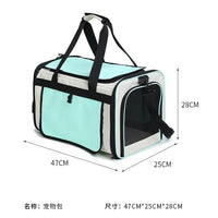 Foldable Breathable Cat Carrier Bag with Trolley for Travel and Car Use