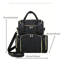 Cosmetic Organizer Bag Quilted Makeup Bag with Shoulder Strap Nail Art Organizer Structured Multi-Compartment for Travelers