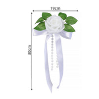 Wedding Car Flower with Ribbon Romantic Car Door Handle Flowers Secure