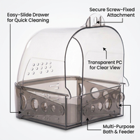 Bird Bath Cage Hanging Bathtub, Bath Cage Hooded Design, Supplies Parrot Bath Tub, Bird Bath Thicken - Image 10