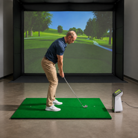Golf Practice Equipment, Home Practice Simulator, 90cm, Driver Compatible, Thick EVA Mat, Indoor & Outdoor Use