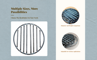 Round Threaded Steel Grate, Firewood Stove, Rural Kitchen