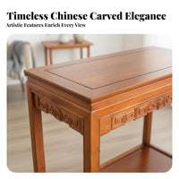Tiered Wooden Stand Neotimelessal Aesthetic Narrow Storage Table Multitier Design Adaptable Use for Homeowners, Small Spaces