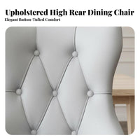 Tufted Highrear Dining Chair Thick Cushions Upholstered Tufted Spine Chair Breathable Upholstery Tear Resistant for Living Room