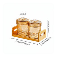Sealed Jar Set Airtight Tea Storage Jar Golden Finish for Kitchen