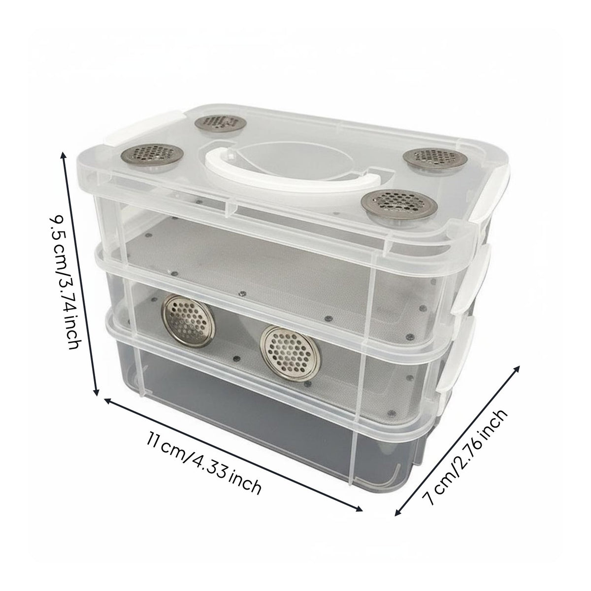 Mealworm Breeding Box Ventilated Two-Layer Breeding Kit Transparent for Desktop