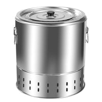 Stainless Steel Outdoor Smokeless Hanging Barbecue Grill, Cylindrical, for 3-5 People