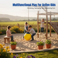 Children's Playground Climbing Frame, Adjustable Ladder, Hanging Seat Rings, Sensory Integration Training, Outdoor Activity