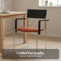 Upholstered Armchair with Metal Frame Soft Padded Pads Paded Metal Frame Seat High Weight Capacity Waterproof Textile