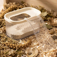 Transparent Hamster Bath and Hamster Sand Bath, Large Hamster Dig Box with Long Ladder and Splash Guard, Digging House for Guinea Pigs