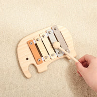 Orff 5-Note Elephant Thumb Piano, Wooden Musical Toy for Kids 3-6 Years