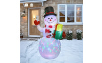 Christmas Inflatable Snowman Colorful Snowman with Top Hat Outdoor Decoration Eye-Catching Holiday Display Easy to Use