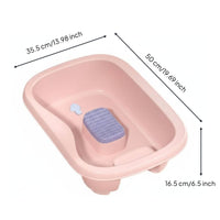 Lie-Flat Shampoo Basin Comfortable Hair Washing Basin with Neck Rest Ergonomic Bedside Hair Washing Tray for Elderly, Bedridden Patients