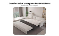 Foldable Folding Sleeper with Large Rounded Arms 2-in-1 Design Sofa Bed Space-Saving transfor-meterable Couch soft Texture for Apartment Dwellers, Students, Families, Small areas, Guest Room, Bedroom