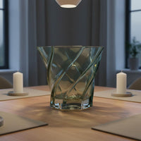 Green Glass Vase Light Luxury Twisted Glass Vase Versatile for Tabletop
