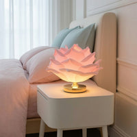 Lotus Lamp Warm Glow Lamp with Petal Shade Ambient Sculptural for Bedside, Bedroom