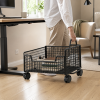 Rolling Bookshelf Storage Cart with Wheels, Detachable Under-Desk Organizer for Books and Supplies