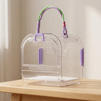 Portable Bird Cage with Cover, Transparent Panels for Parrot Travel, Outdoor Bird Carrier with Perch, Small Size Handheld Animal Travel Bag