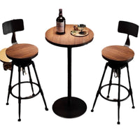 Iron Bar Chair and Table Set with Adjustable Height