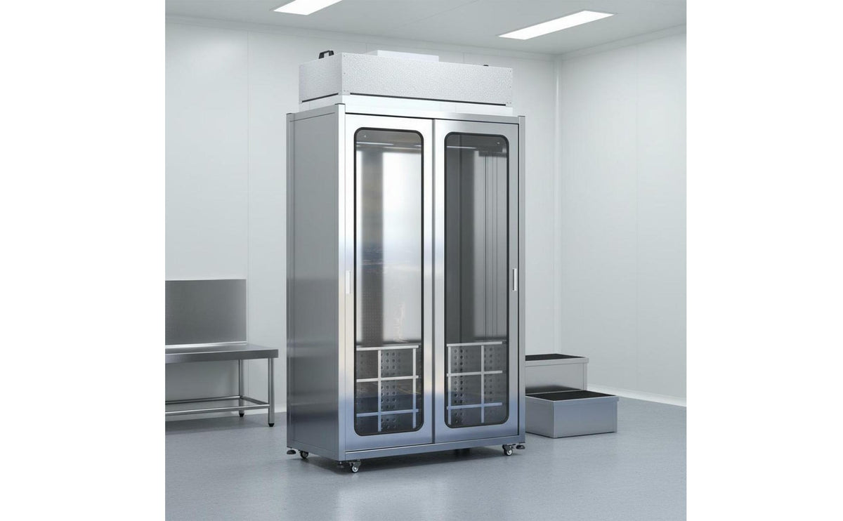 FFU Garment Storage Locker Heavy Duty Stainless Steel Cleanroom Cabinet HEPA Filtration Anti Dust Removal Wardrobe for Cleanrooms, Laboratories