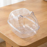 Easy Clean Hamster Sand Bath with Sand Containment House, Clear Hamster Toilet for Dwarf Hamsters, Includes Ladle and Bedding Area
